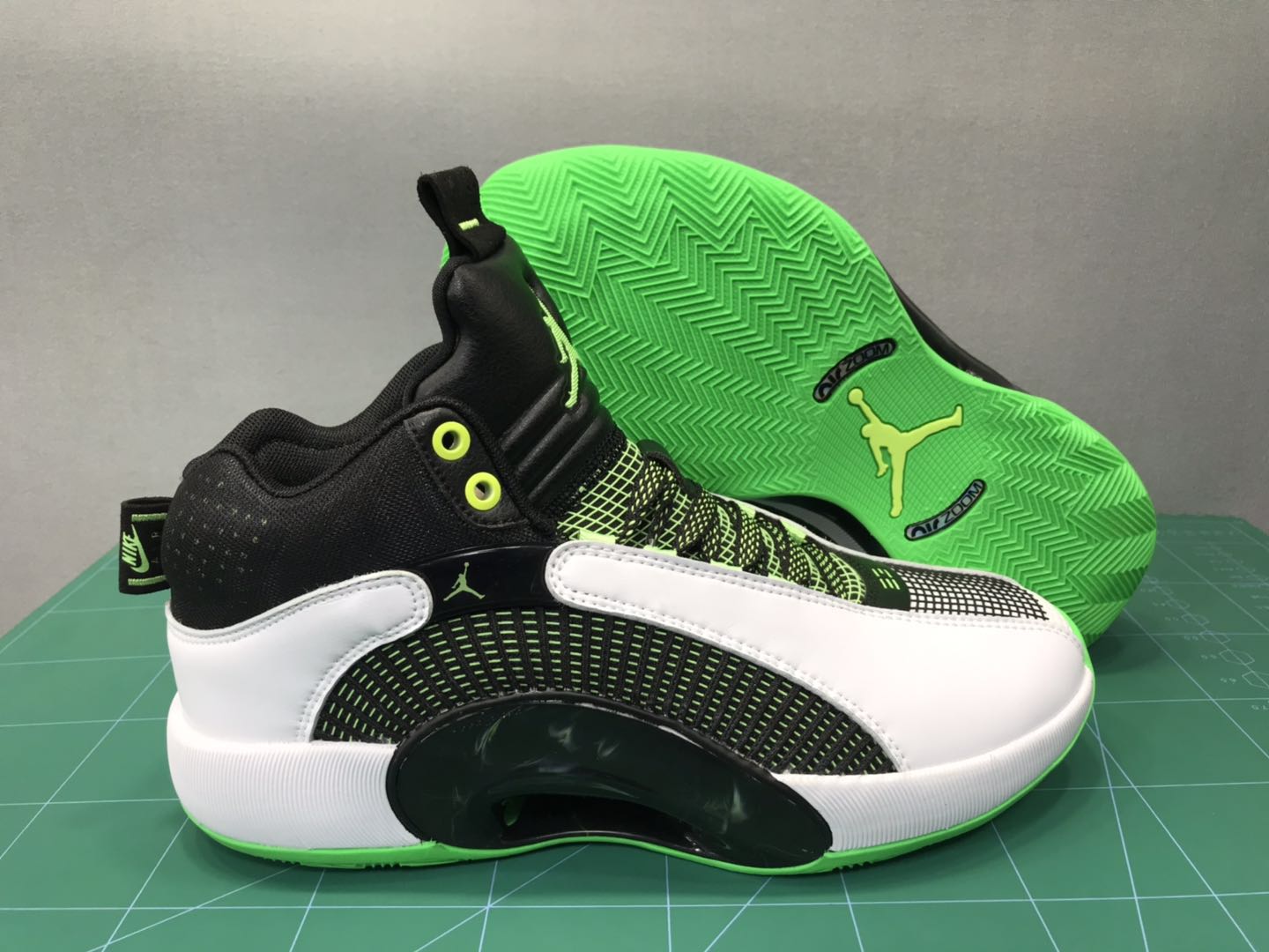 2020 Jordan 35 White Black Green - Click Image to Close